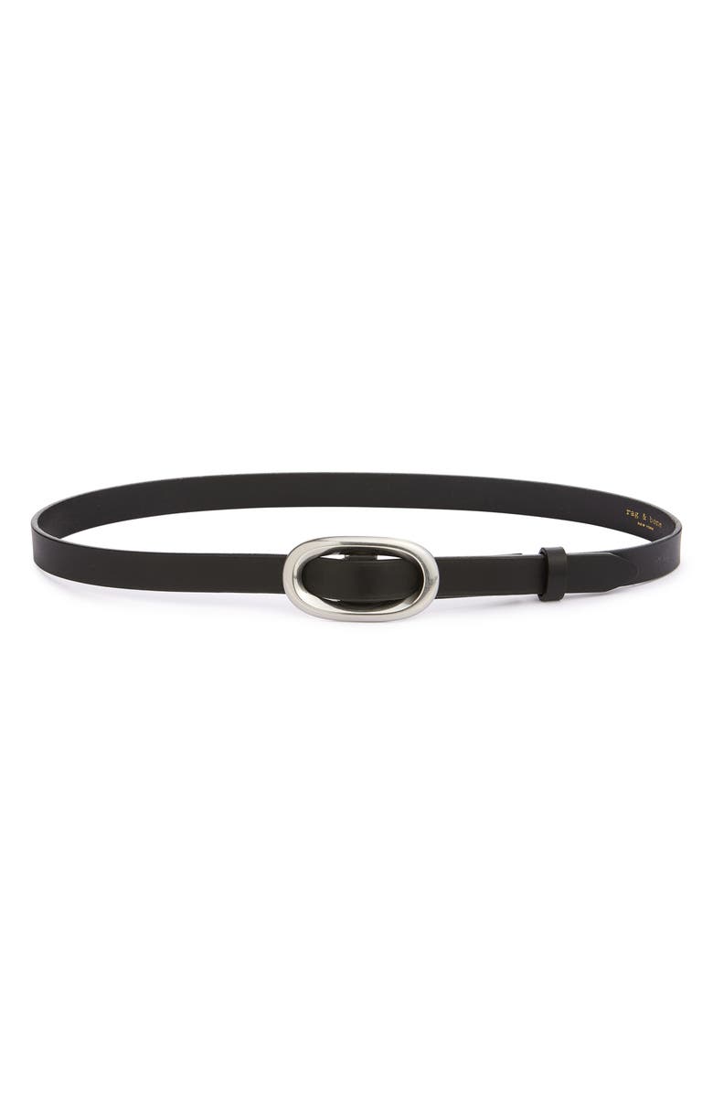 rag & bone Harper Leather Belt, Main, color, Black