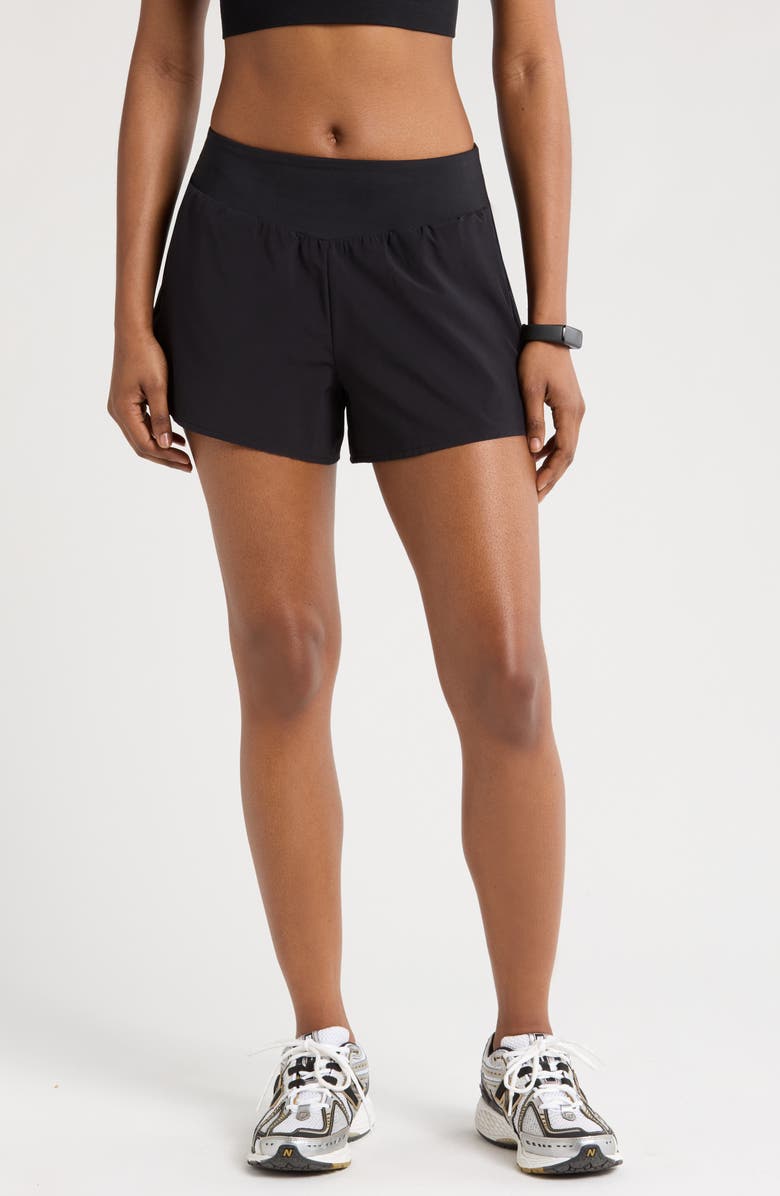 Zella All Sport High Waist Shorts, Main, color, Black