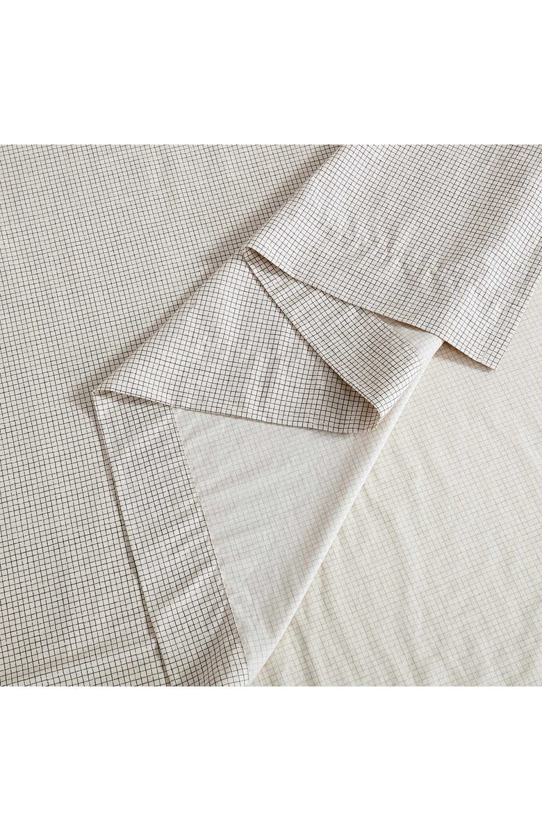 Calvin Klein Broken Grid 200 Thread Count Cotton Percale Sheet Set, Alternate, color, Medium Beige