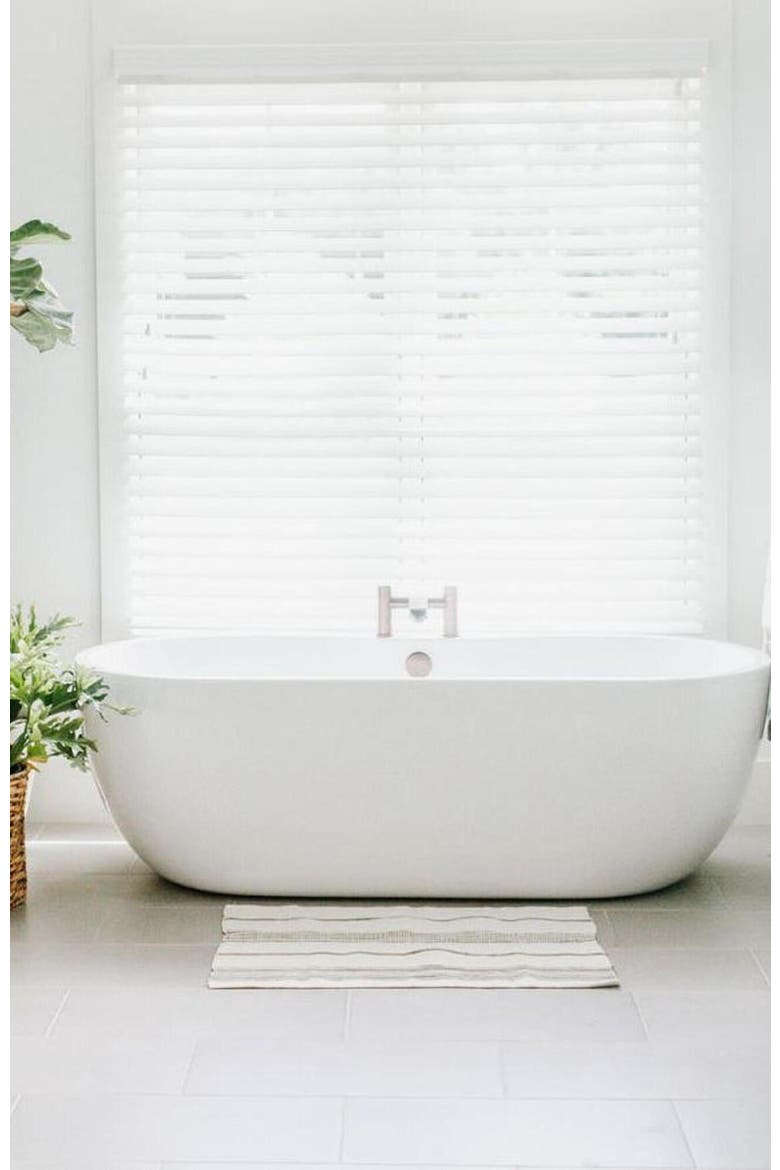 Aden Cotton Bath Mat, Alternate, color, Natural w/ Gray