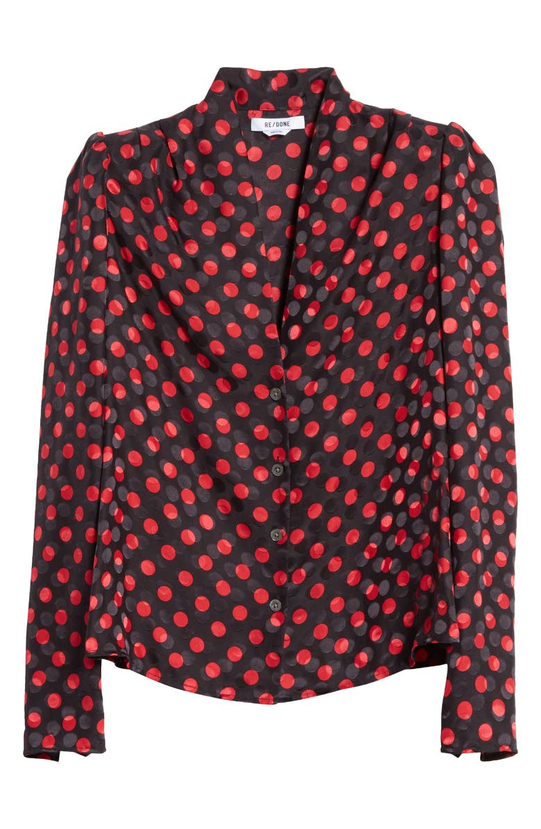 Re/Done '40s Tailored Silk Blouse, Alternate, color,