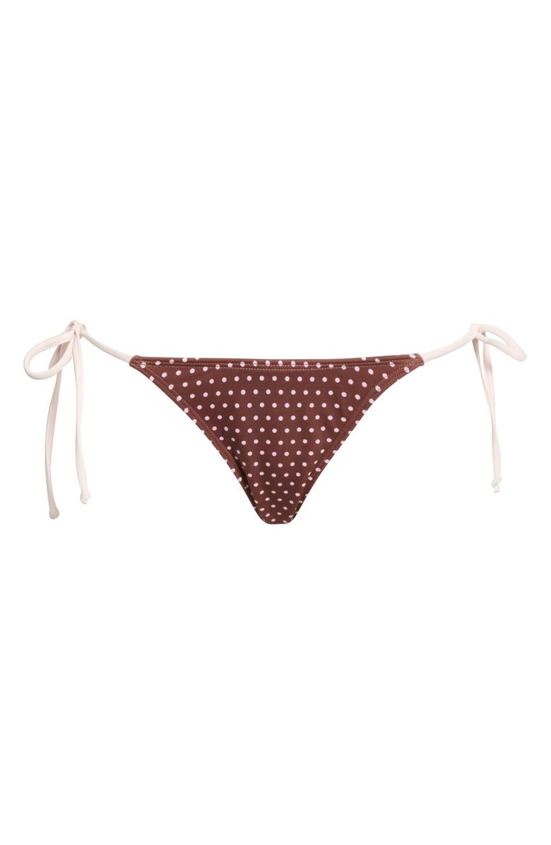 PacSun Leora Printed Side Tie Bikini Bottoms, Alternate, color, Brown