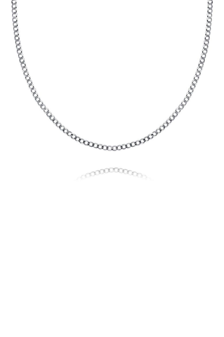 Sterling Silver Curb Chain Necklace, Main, color, SILVER