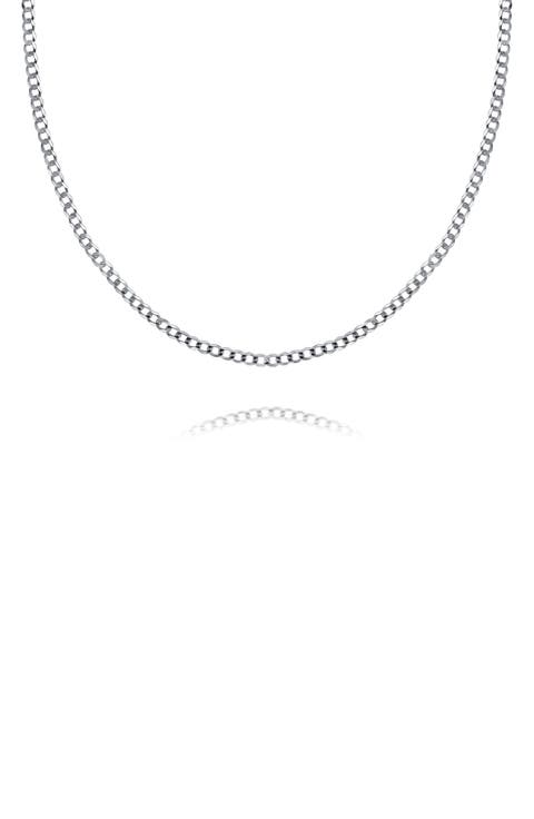 Sterling Silver Curb Chain Necklace