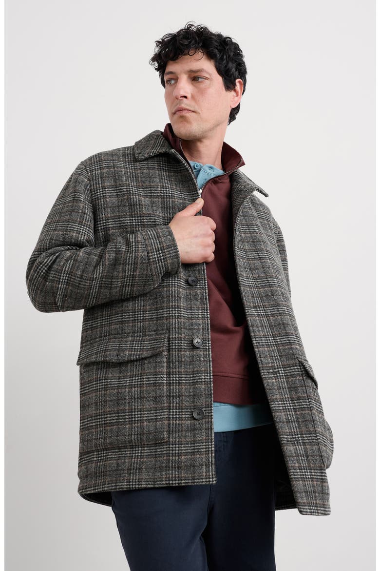 Rowlocks Glen Check Felted Jacket, Alternate, color, VENWYN IRON ORE