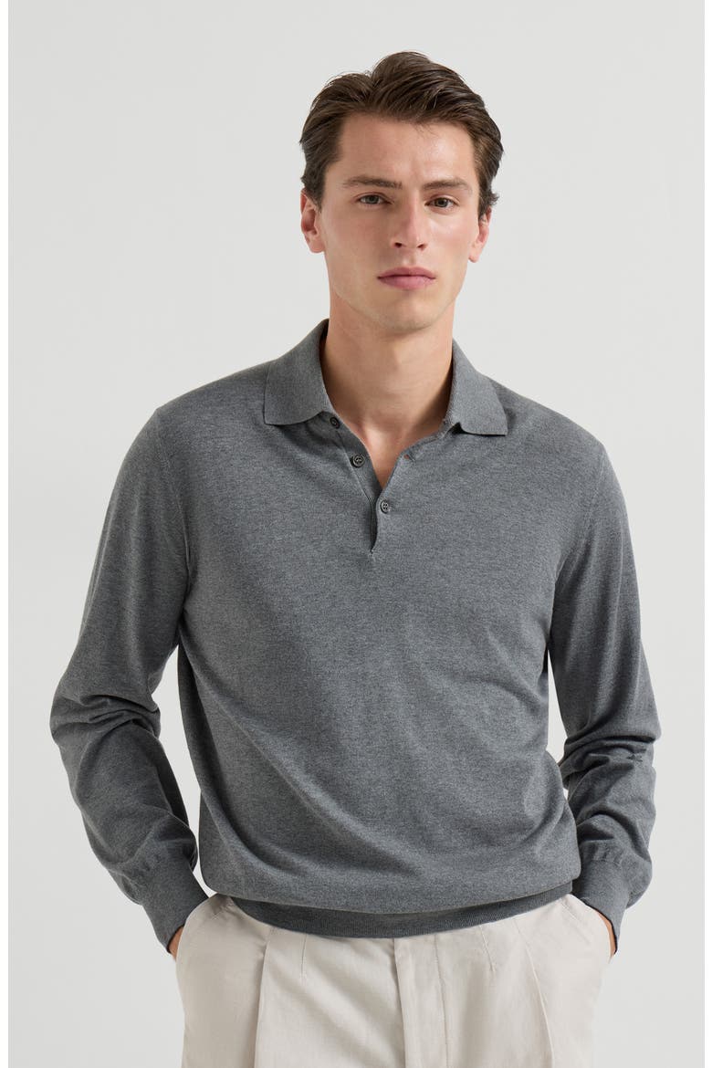 Polo-style sweater, Main, color, Dark Grey