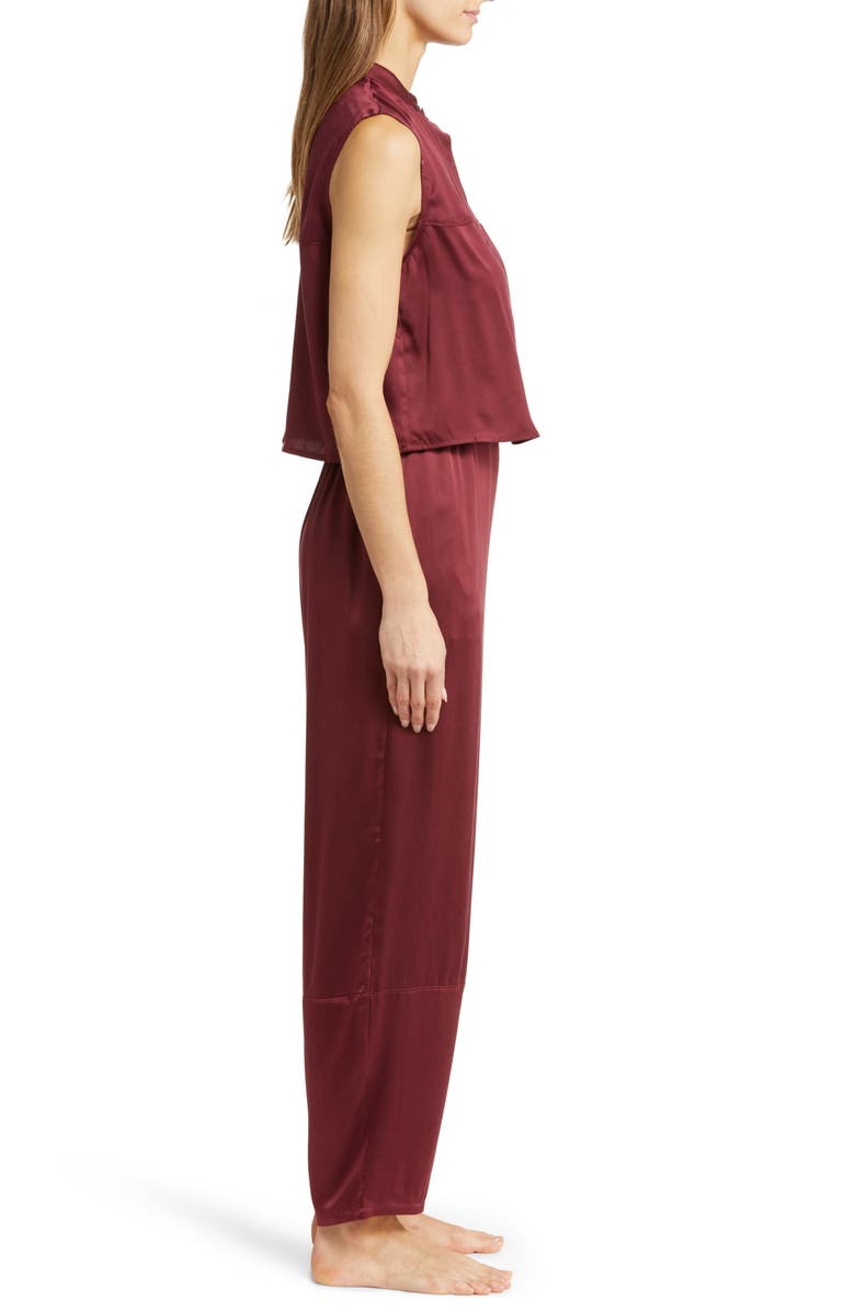 Lunya Washable Silk Sleeveless Pajamas, Alternate, color, Calliope Wine