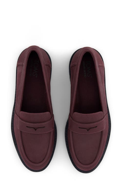 Toms Cara Platform Leather Penny Loafer In Purple