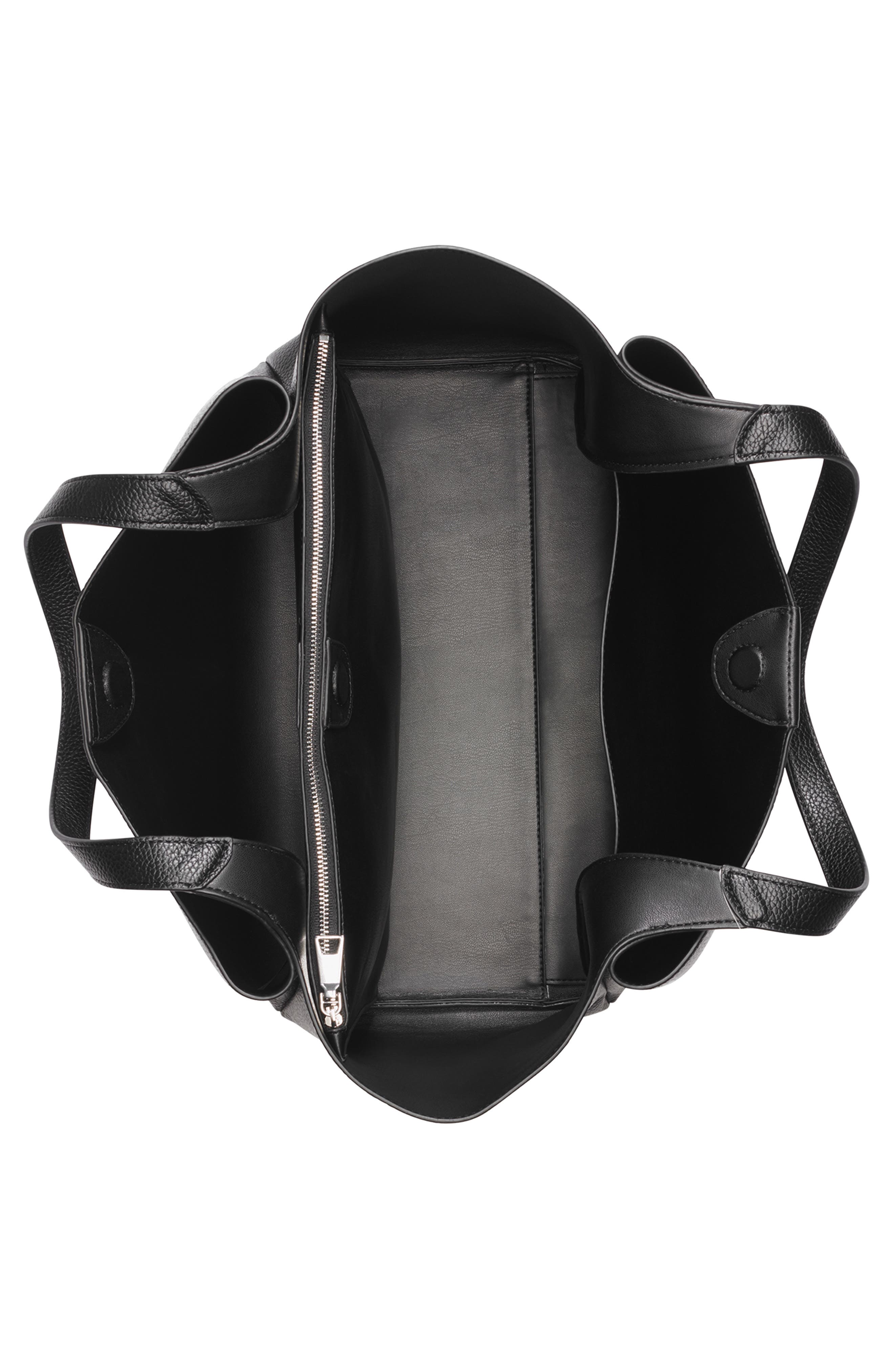 DKNY Willa Pebbled Tote Bag, Alternate, color, Black/ Silver