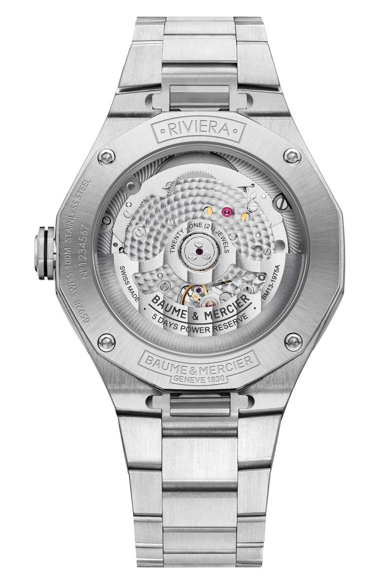 Baume & Mercier Riviera 10715 Automatic Bracelet Watch, 39mm, Alternate, color, Smoked Gray