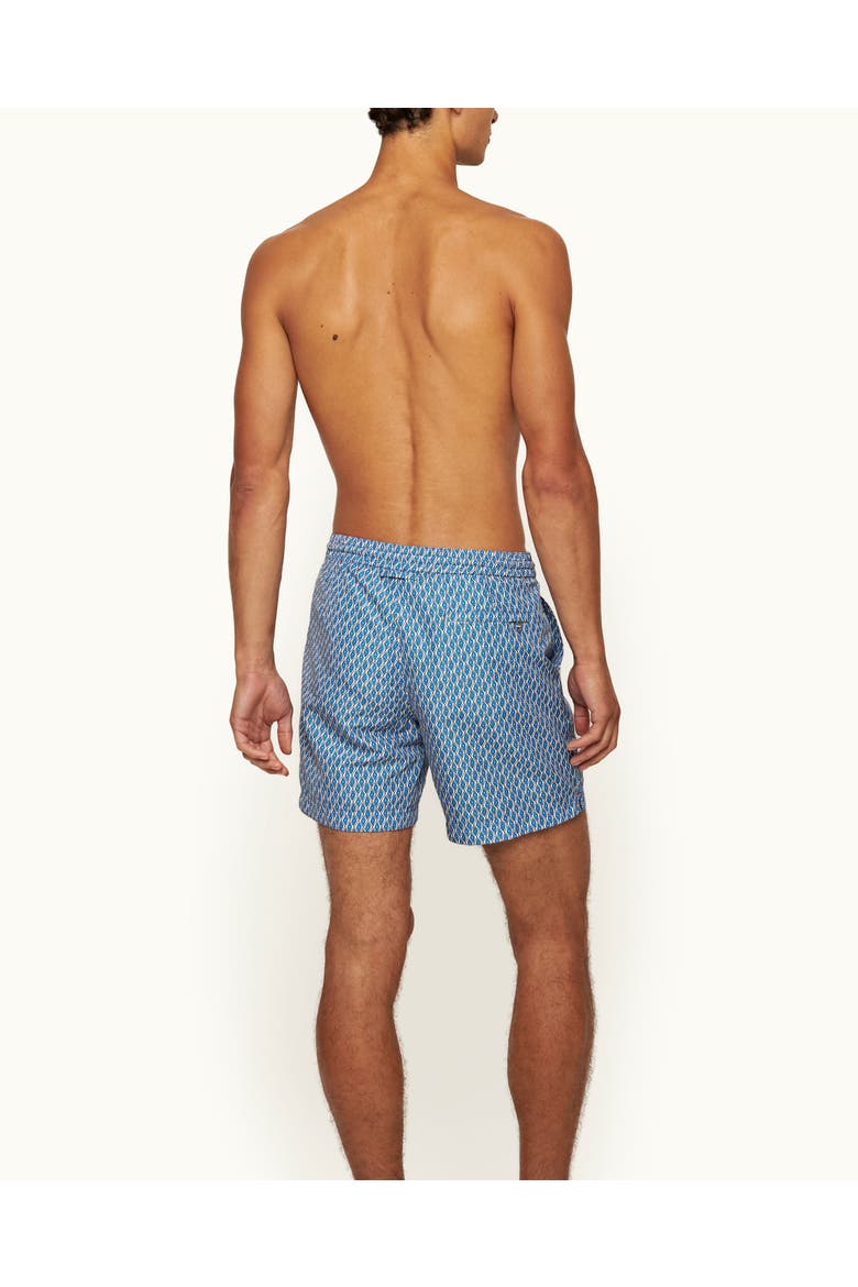 Standard Printed Drawcord Swim Shorts, Alternate, color, California Blue