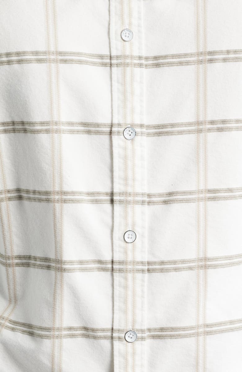 rag & bone Tomlin Plaid Brushed Oxford Button-Up Shirt, Alternate, color, Chalk