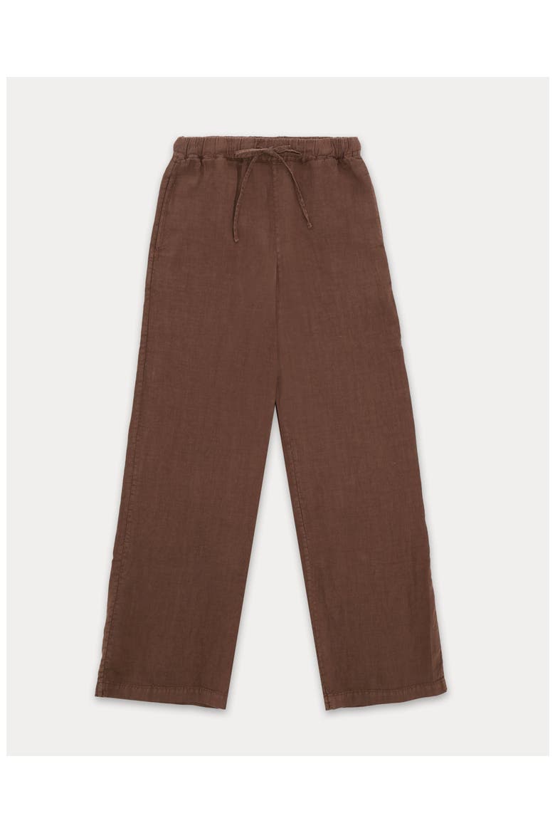 Jaleh Linen with Drawstring Pants, Main, color, Brown