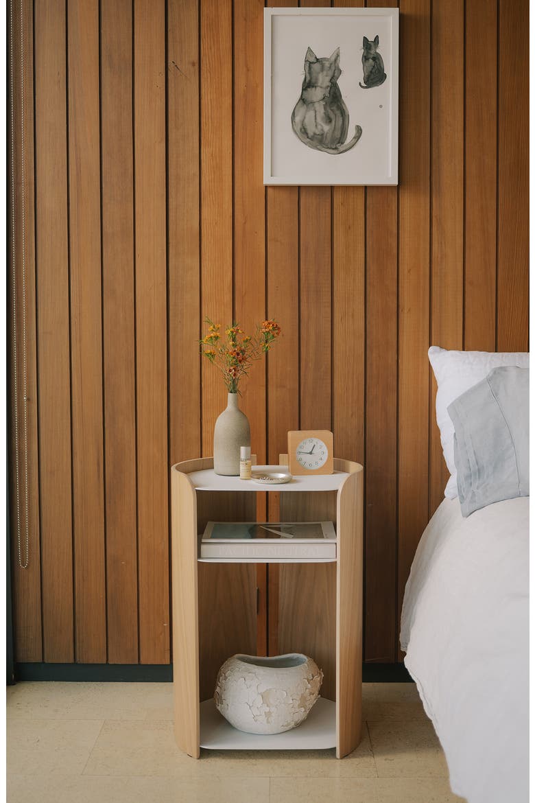 Contour Wood & Steel Side Table, Alternate, color, WHITE