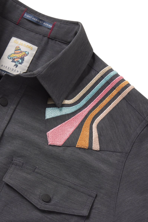 Baja Llama Retro Rays In Gray