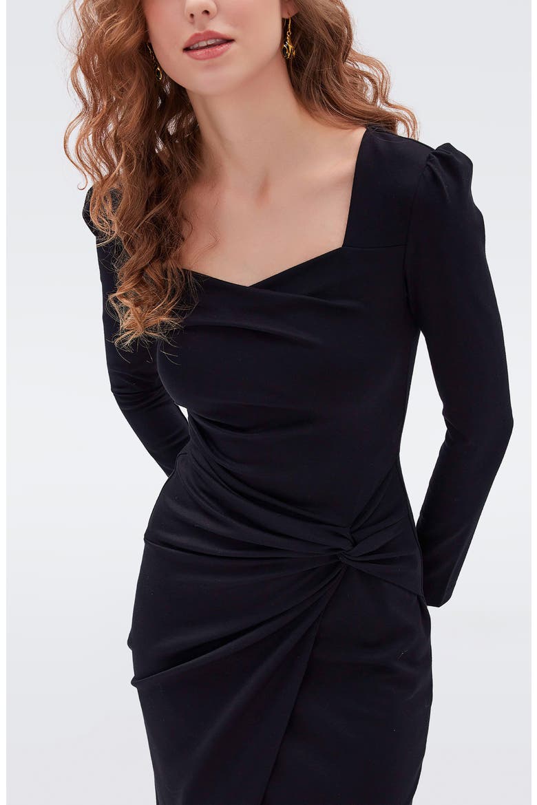 Hughie Long Sleeve Maxi Dress, Alternate, color, BLACK