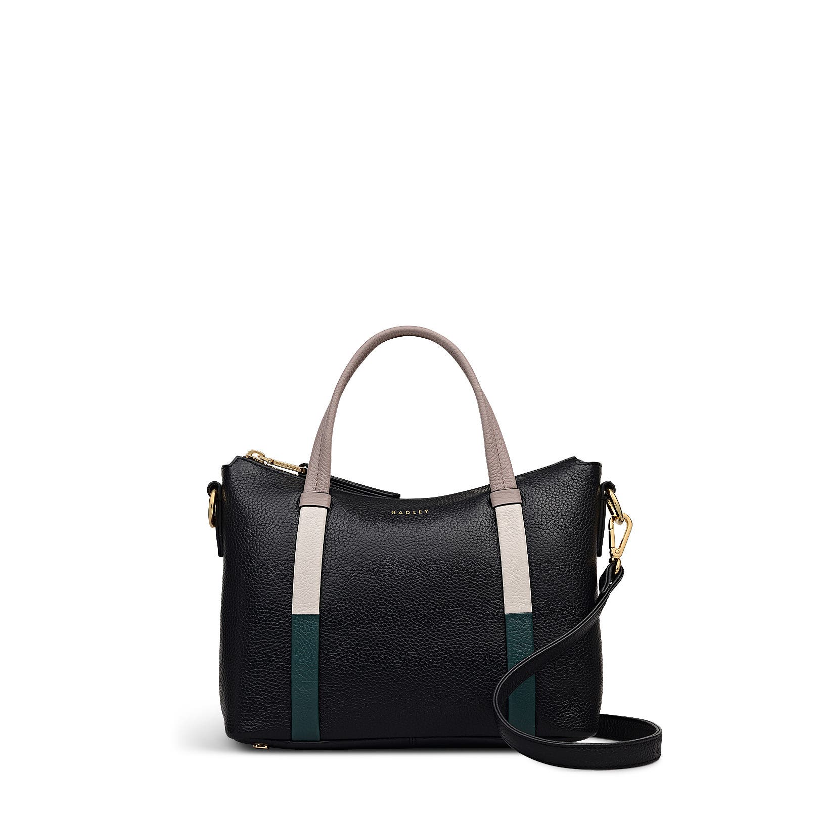 Radley Waterloo Way Small Ziptop Satchel Bag, Main, color, Black