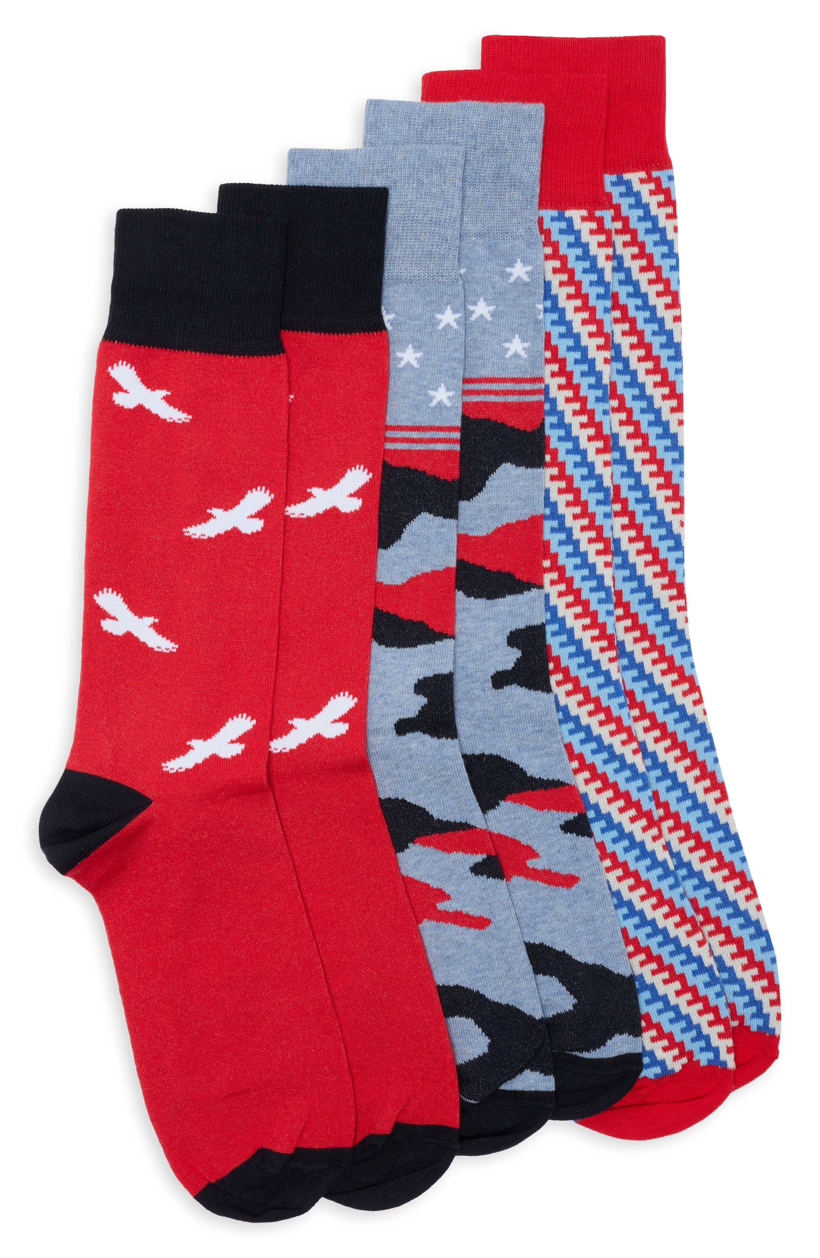 3-Pack Star Camo Eagle Dress Socks