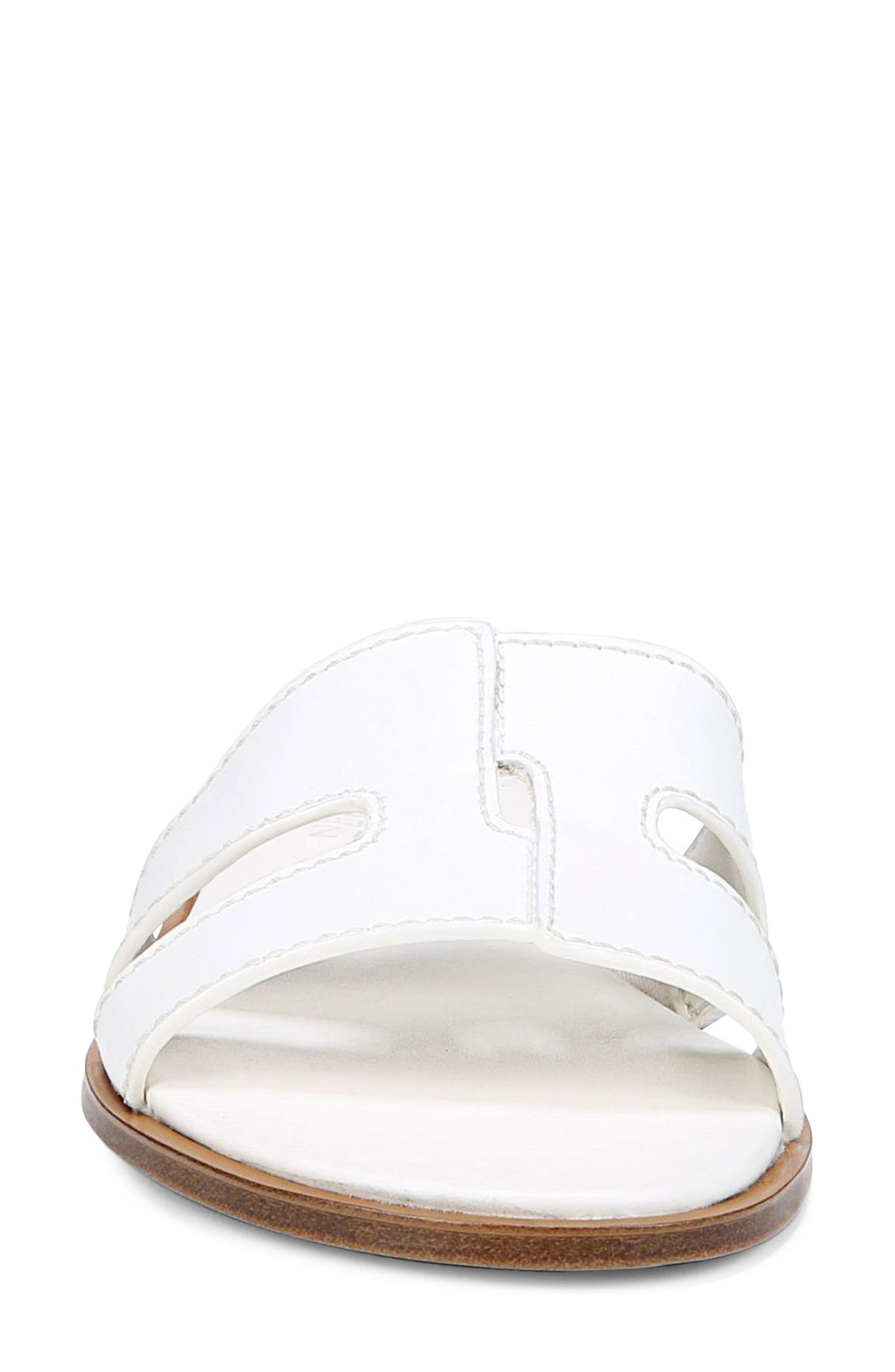 Fame Metallic Slide Sandal, Alternate, color, WHITE LEATHER
