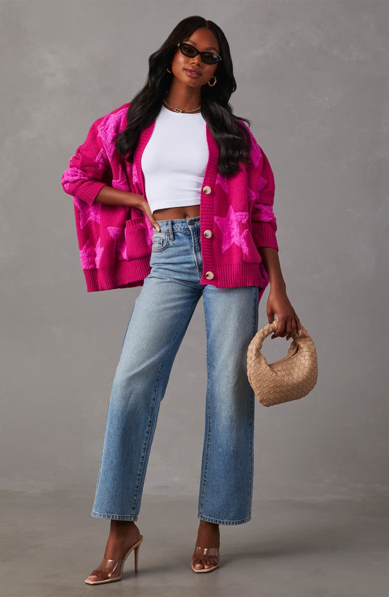 VICI Collection Chasing the Stars Oversize Cardigan, Alternate, color, 