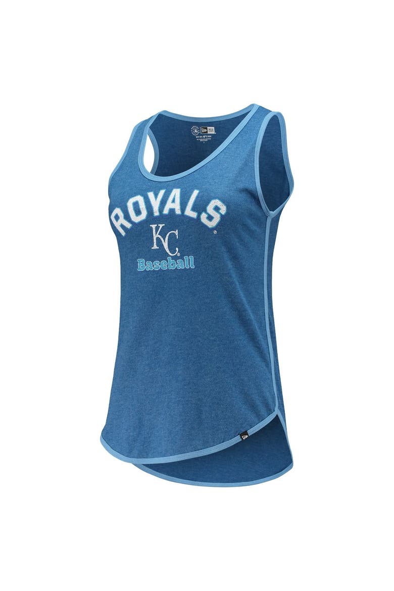 Women's New Era Heathered Royal Kansas City Royals Contrast Binding Scoop Neck Tank Top, Alternate, color, Royal