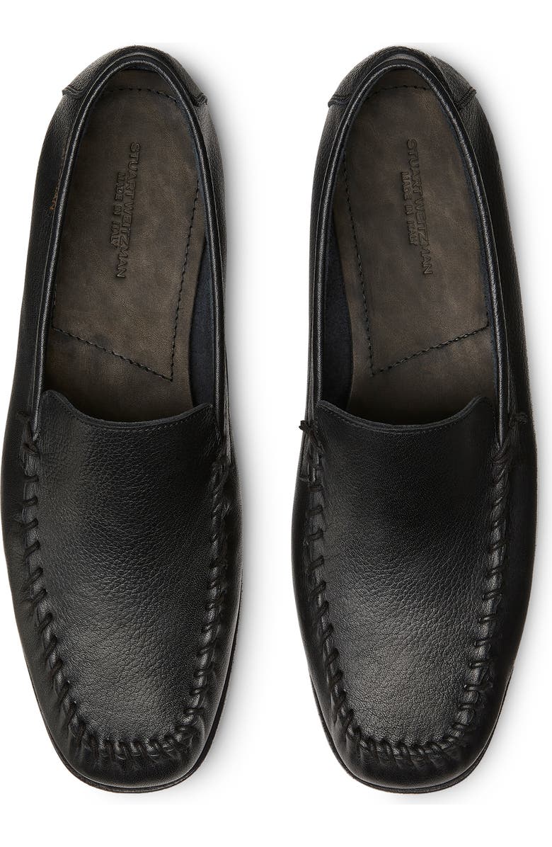 Stuart Weitzman Montauk Venetian Moc Toe Loafer, Alternate, color, Black