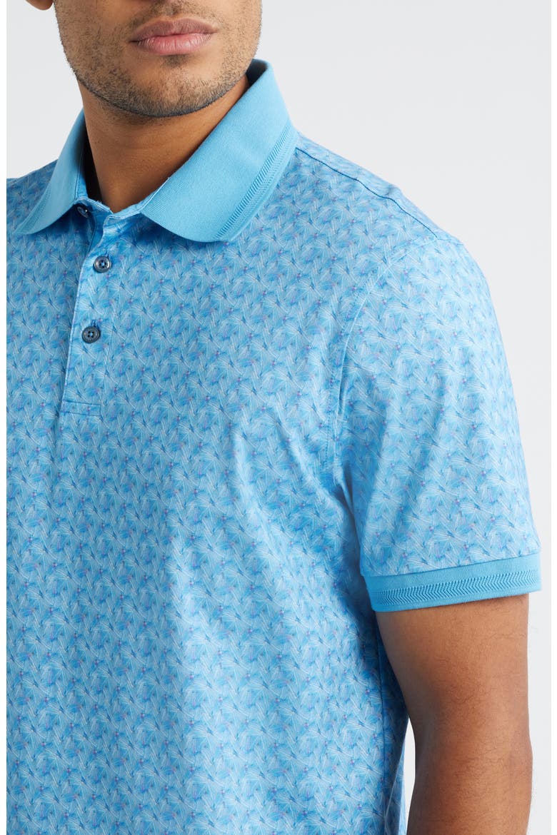 Vance OoohCotton® Abstract Print Polo, Alternate, color, CLASSIC BLUE