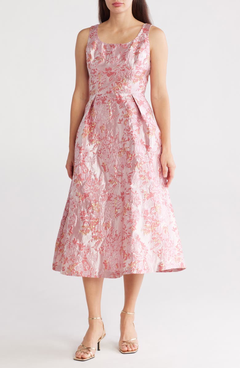 Julia Jordan Floral Jacquard Fit & Flare Cocktail Dress, Main, color, 