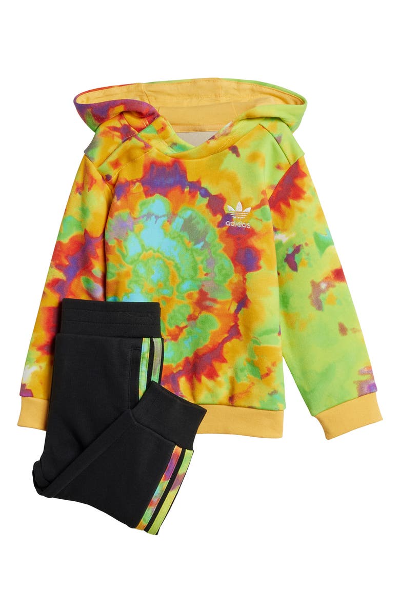 adidas Tie Dye Hoodie & Joggers Set, Main, color, 