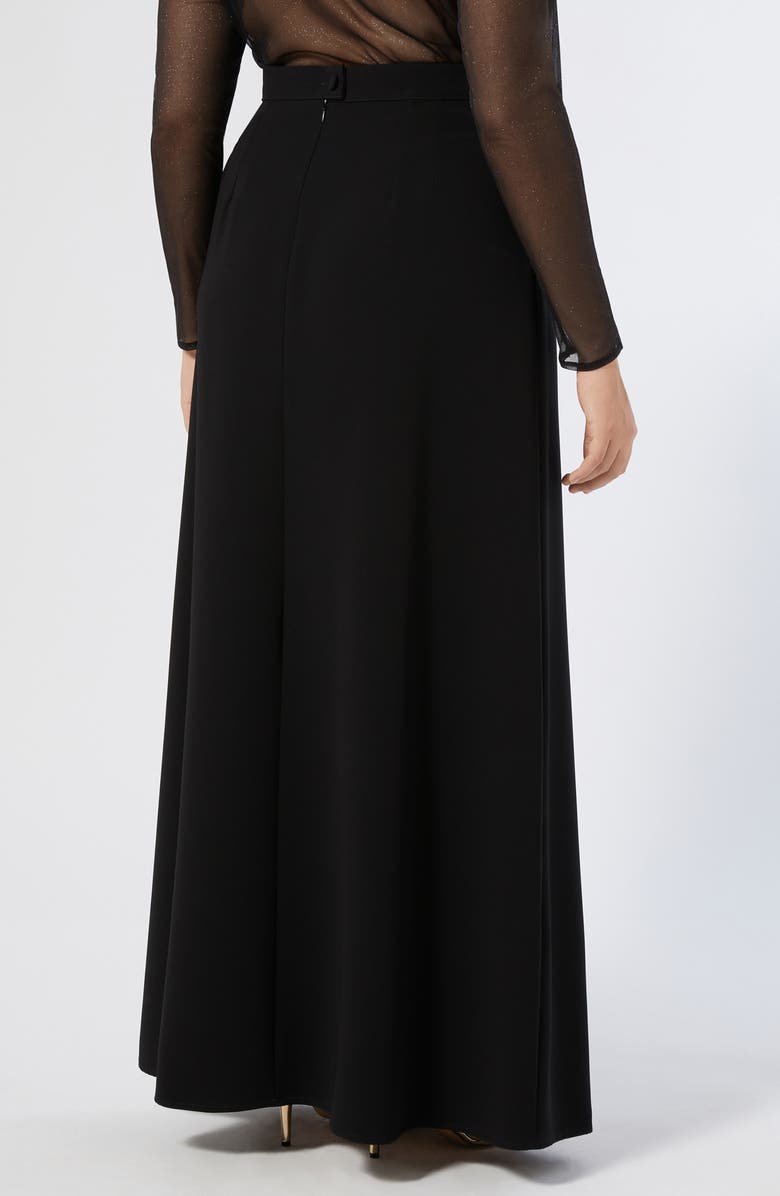 Marina Rinaldi Pireo Stretch Cady Maxi Skirt, Alternate, color, Black