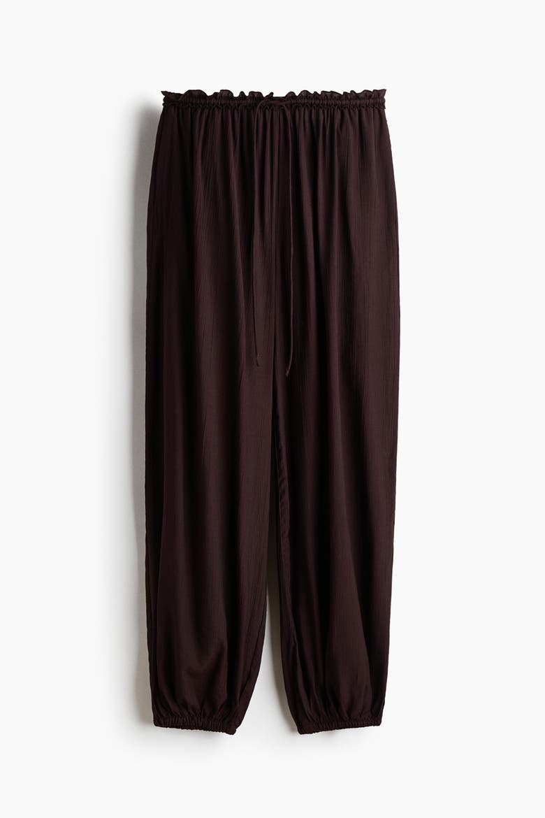 Balloon Drawstring Trousers, Alternate, color, Dark brown