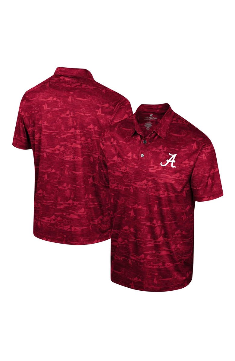 COLOSSEUM Men's Colosseum Crimson Alabama Crimson Tide Daly Print Polo, Main, color, Crimson