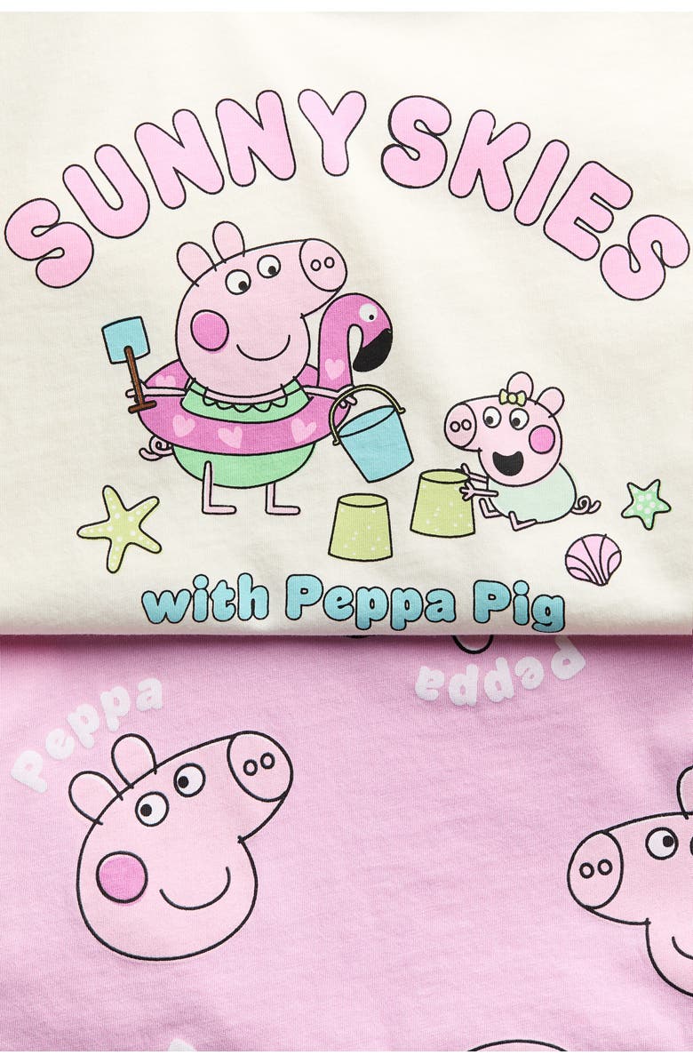 H&M 2-pack Printed T-shirts, Alternate, color, Light Pink/Peppa Pig