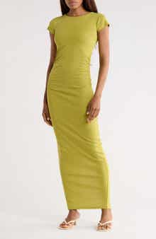 AllSaints Katarina Slim Fit Cap Sleeve Maxi Dress