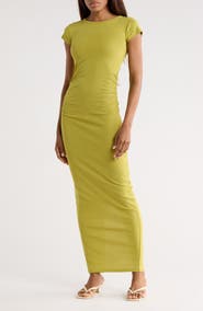 AllSaints Katarina Slim Fit Cap Sleeve Maxi Dress