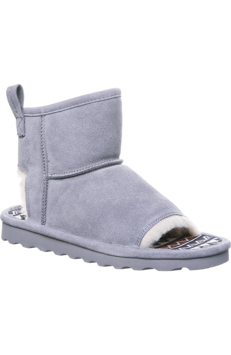 BEARPAW Molly Suede Faux Fur Trim Slipper Boot, Main, color,