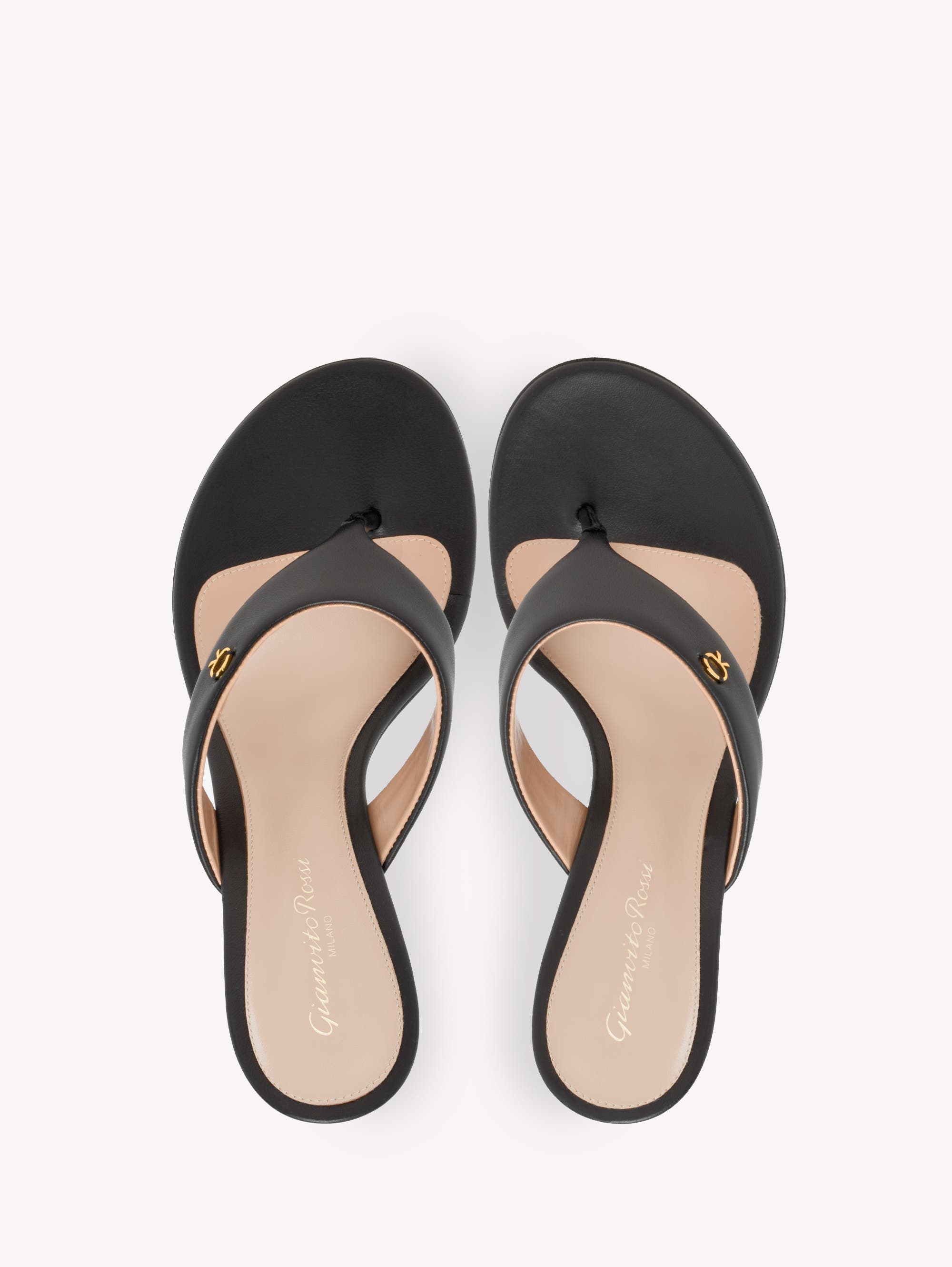 Gianvito Rossi Ascent Thong 55 Sandals, Alternate, color, Black