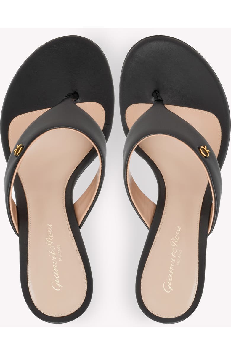 Gianvito Rossi Ascent Thong 55 Sandals, Alternate, color, Black