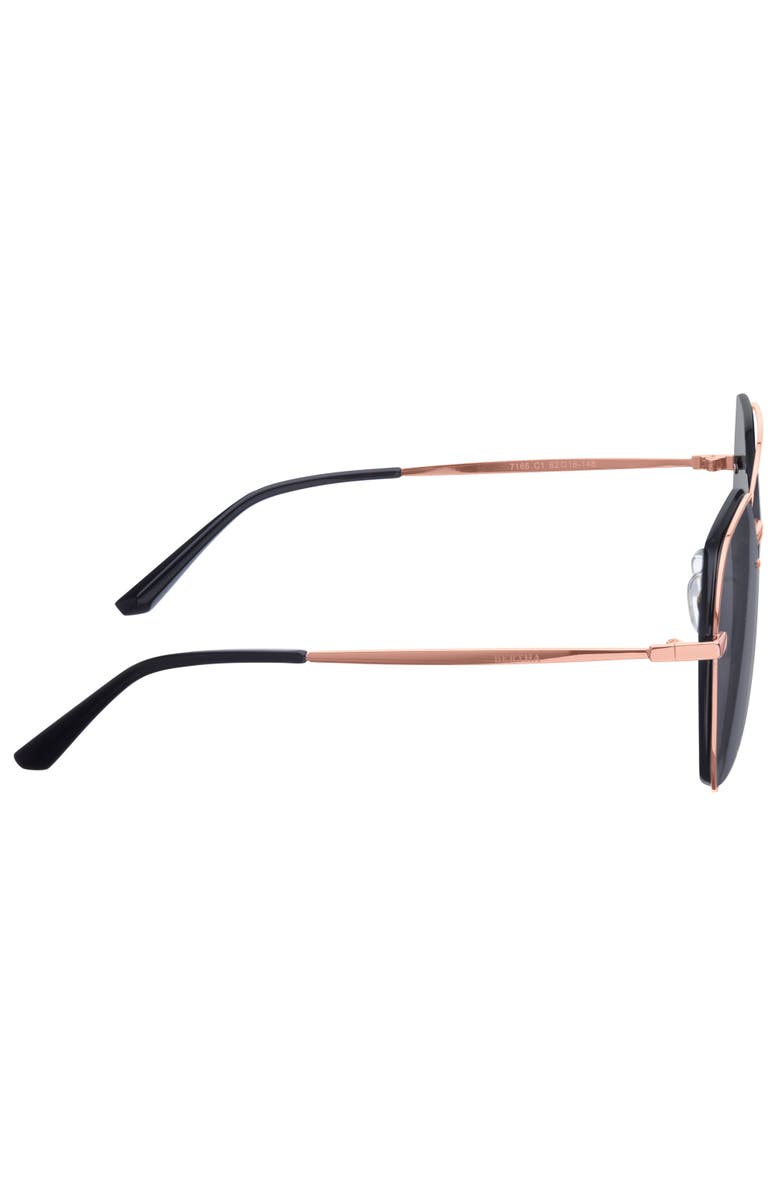 BERTHA Renata Sunglasses, Alternate, color, Rose Gold/Black