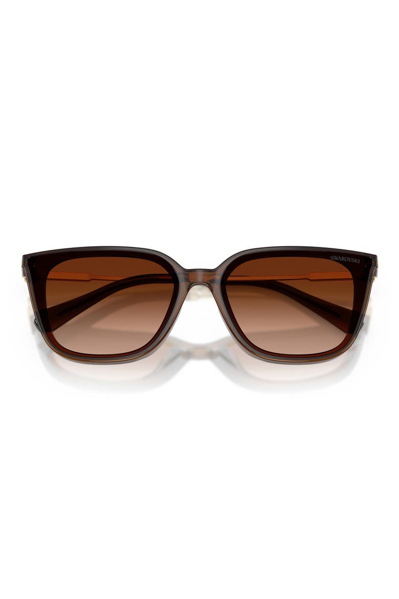 63mm Oversize Square Sunglasses, Alternate, color, TRANSPARENT BROWN / BROWN