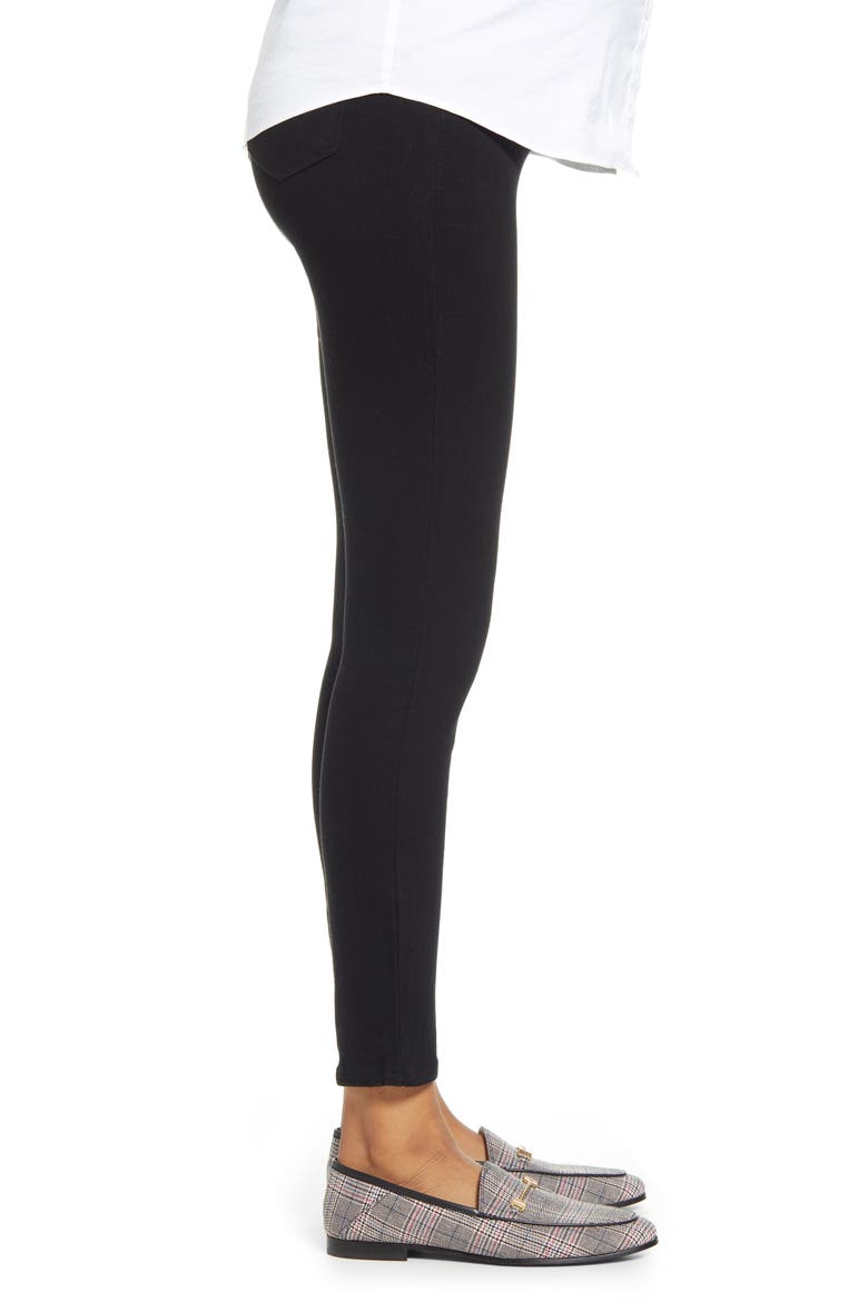 Re:Denim Ankle Skinny Maternity Jeans, Alternate, color, BLACK