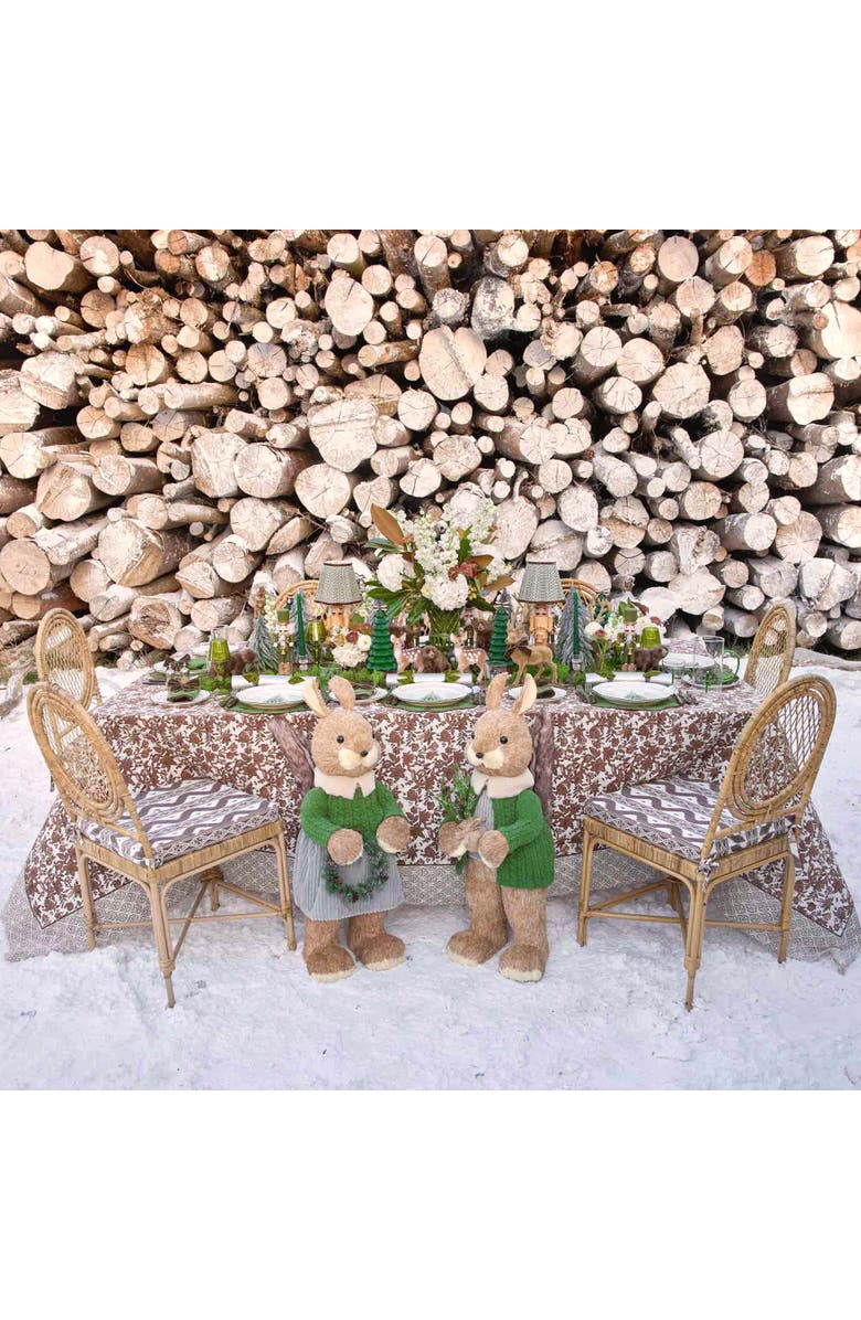 Mrs. Alice Chocolate Floral Pheasant Tablecloth, Alternate, color, Brown