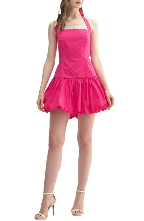 Halter Bubble Hem Minidress