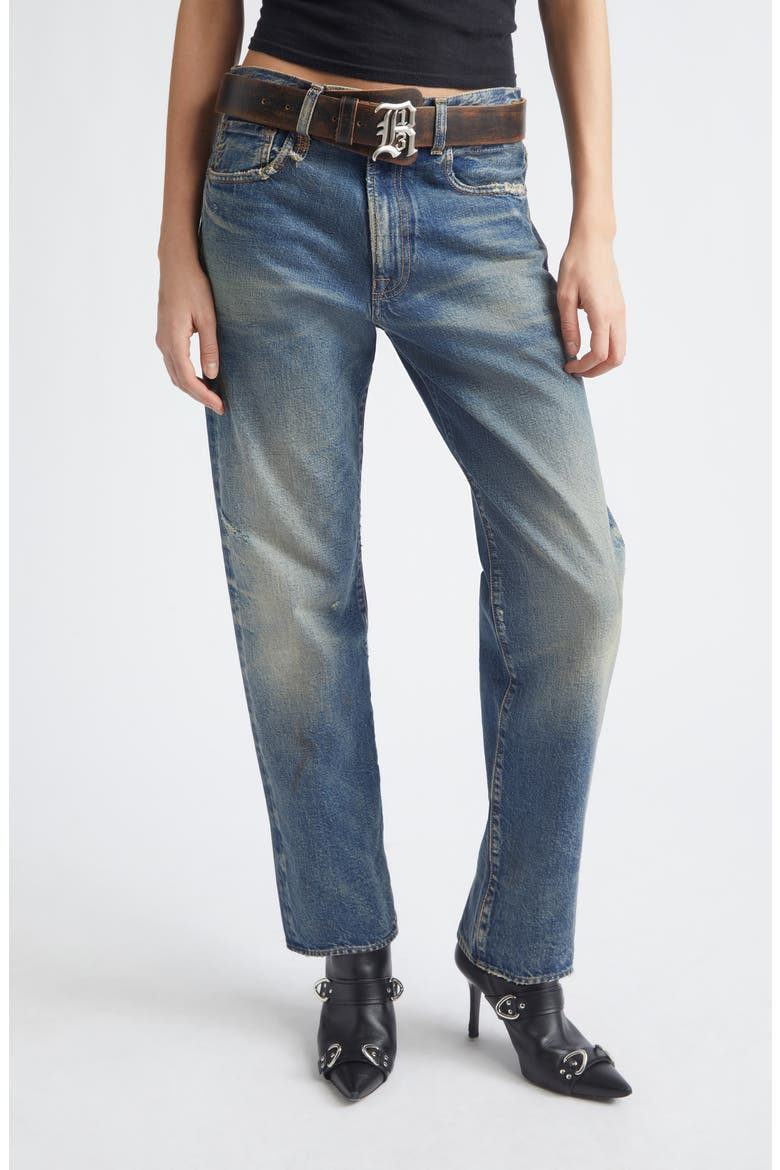 Boyfriend Straight Leg Jeans, Main, color, BOWERY INDIGO