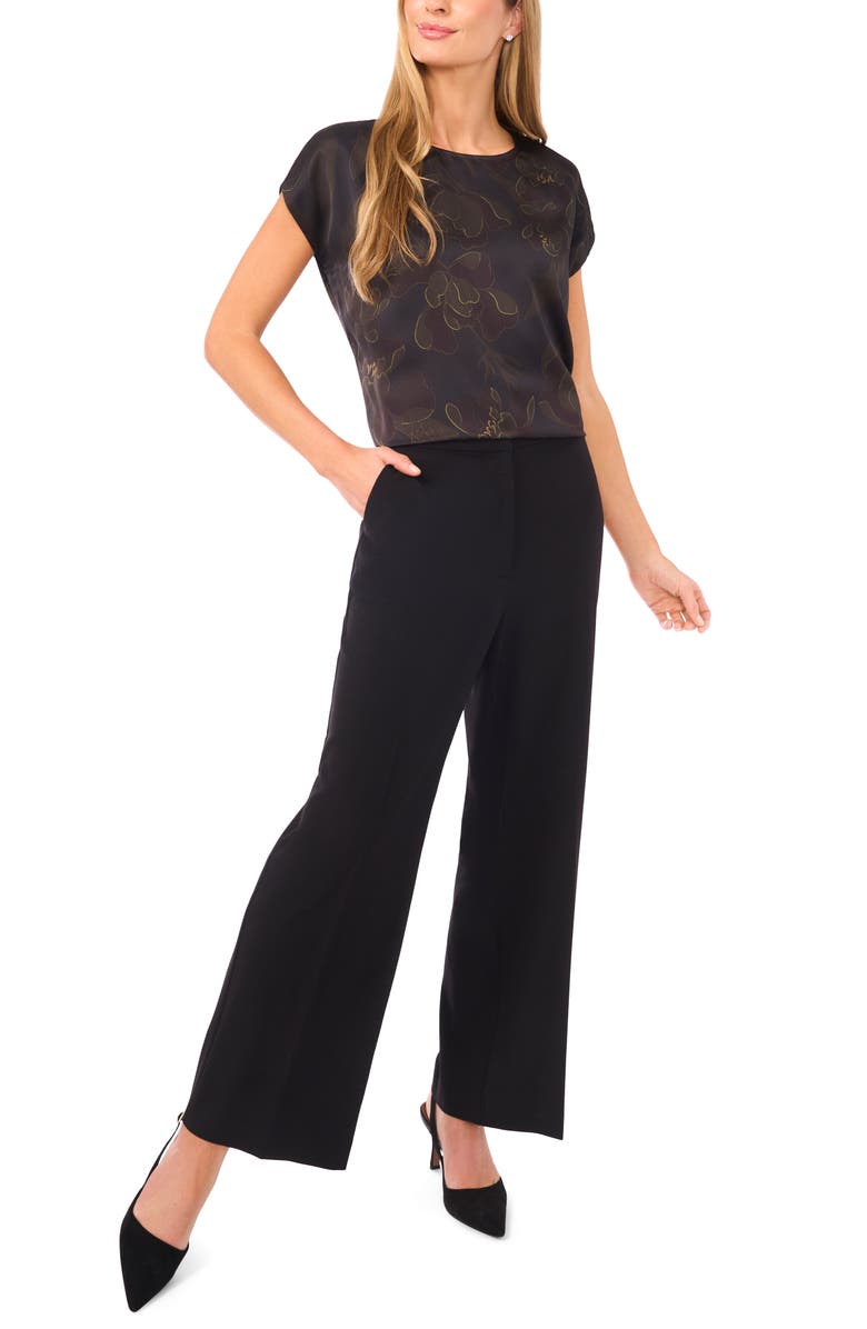 Halogen<sup>®</sup> Cap Sleeve Top, Alternate, color, Rich Black