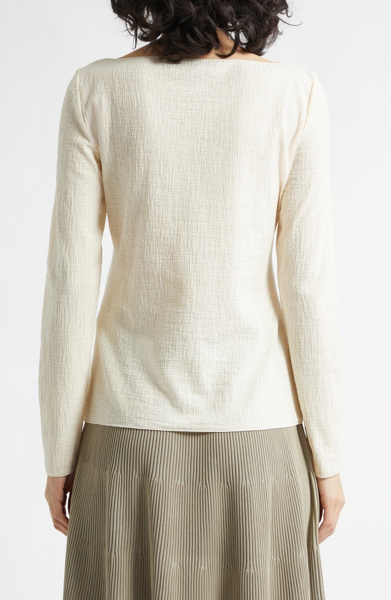 Emporio Armani Jacquard Jersey Top, Alternate, color, Ivory