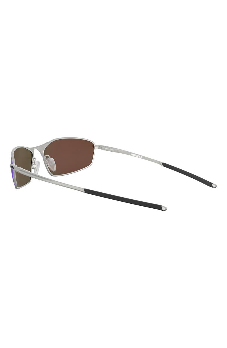 Oakley 60mm Polarized Rectangle Sunglasses, Alternate, color, Satin Chrome/ Prizm Sapphire