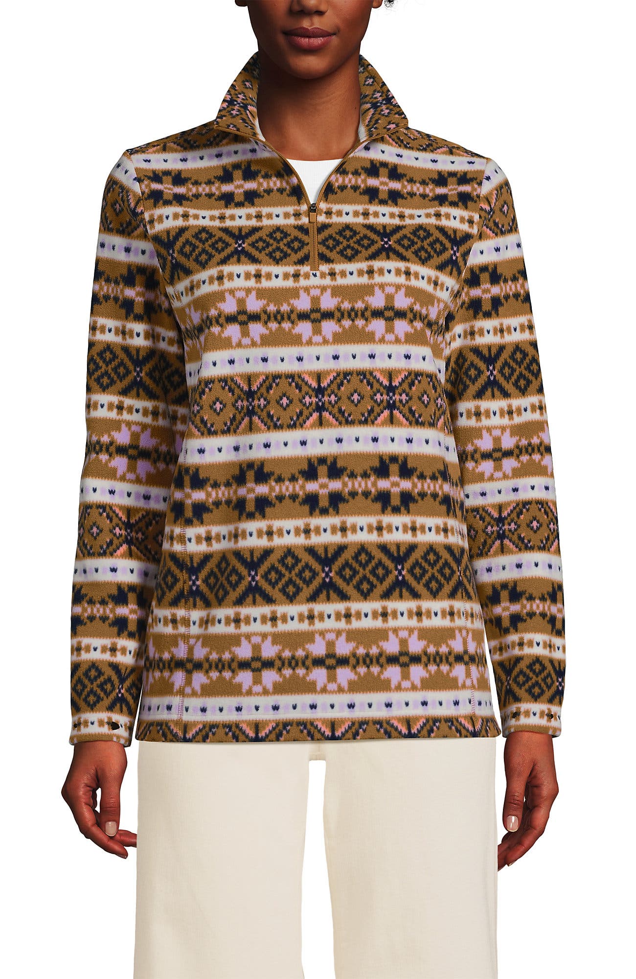 selected Lilac/Camel Fairisle