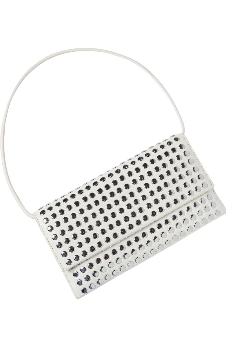 Loeffler Randall Charlee Flap Clutch, Alternate, color, Ecru/ Silver