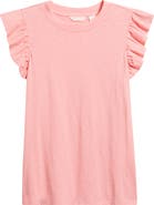 Caslon® Ruffle Sleeveless Pima Cotton Top